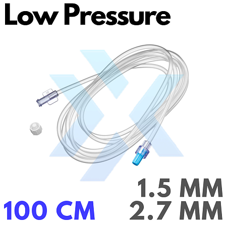 Линии инфузионные Low Pressure Extension Line – внутренний диаметр 1,5 мм, внешний диаметр 2,7 мм, длина 100 см от «ХайтекМед»