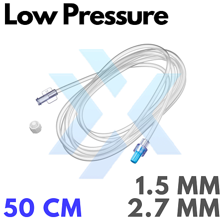 Линии инфузионные Low Pressure Extension Line – внутренний диаметр 1,5 мм, внешний диаметр 2,7 мм, длина 50 см от «ХайтекМед»