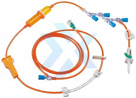 Система Цито-Сет Инфузомат Спэйс с 5 коннекторами СэйфСайт (прозрачный, оранжевый), B. Braun (Б. Браун) от «ХайтекМед»