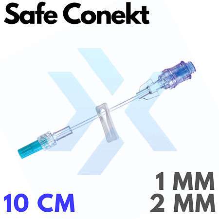 Линии инфузионные Safe Conekt - Mono на одно подключение через луер-лок клапан – внутренний диаметр 1 мм, внешний диаметр 2 мм, длина 10 см от «ХайтекМед»