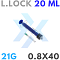 Шприц 20 мл с иглой 0,8х40мм (21Gх1 1/2") luer lock от «ХайтекМед»