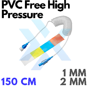 Линии инфузионные PVC Free High Pressure Extension Line (витая) – внутренний диаметр 1 мм, внешний диаметр 2 мм, длина 150 см. от «ХайтекМед»