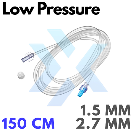 Линии инфузионные Low Pressure Extension Line – внутренний диаметр 1,5 мм, внешний диаметр 2,7 мм, длина 150 см от «ХайтекМед»