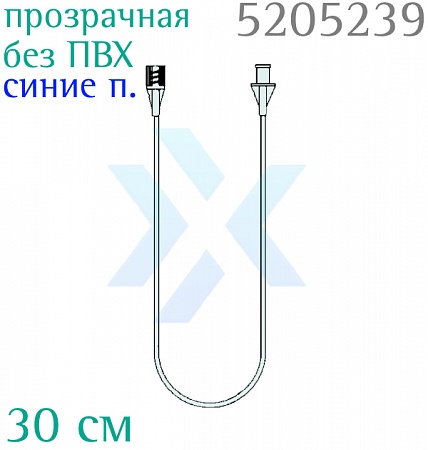 Прозрачная линия с синими полосками Комбидин (ПЭ), 30 см от «ХайтекМед»