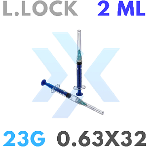 Шприц 2 мл с иглой 0,63х32мм (23Gх1 1/4") luer lock от «ХайтекМед»