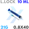 Шприц 10 мл с иглой 0,8х40мм (21Gх1 1/2") luer lock от «ХайтекМед»